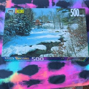 Encore Jeans Winter River Puzzle - White, Blue, Brown